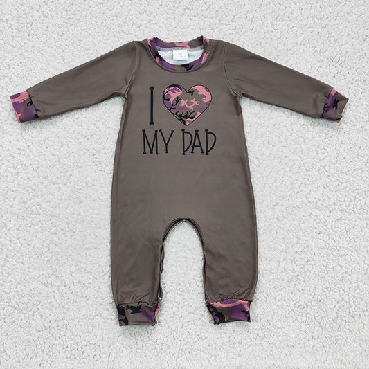 LR0236 Baby Boy I Love My Dad Camo Romper