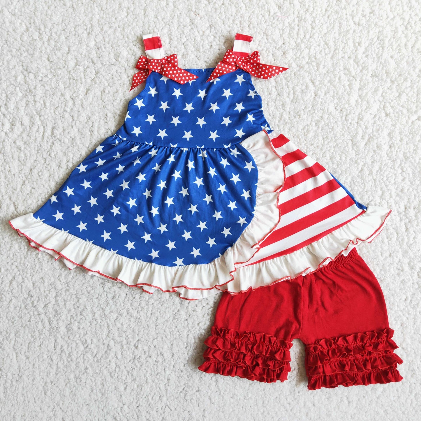 Baby Girl July 4th Summer Sleeveless Outfit