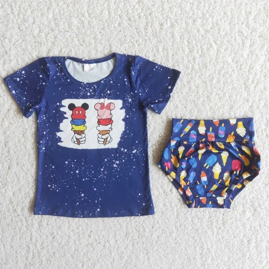 C14-25 Baby Girl July 4th Bummies Summer Outfit