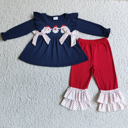 6 B7-39 Baby Girl Christmas Embroidery Outfit