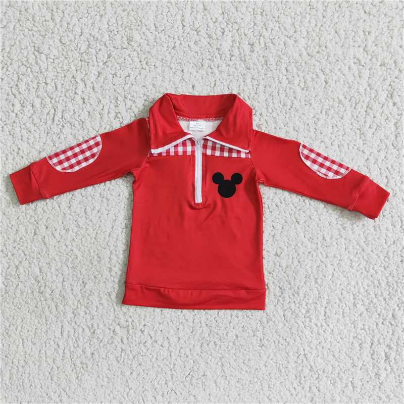 6 A11-5 Red Zipper Baby Boy Shirt