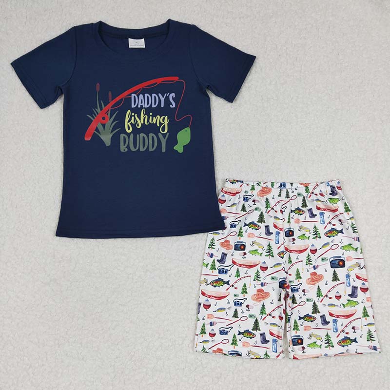 GSSO0165 Summer Baby Girl Short Sleeves Fishing Shorts Outfit