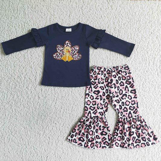 GLP0061 Baby Girl Thanksgiving turkey Outfit