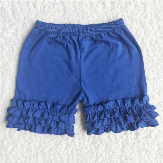 B17-13 Baby Girl Blue ruffle Cotton shorts