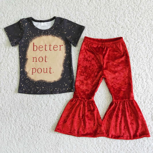 D2-19 Baby Girl Christmas Red Velvet Outfit