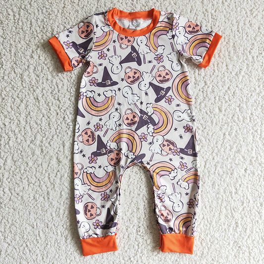 SR0085 Baby Boy Halloween Pumpkin Romper