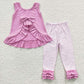 Baby Girl Cotton Sleeveless Open Back Top Striped Pants Outfit