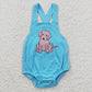 SR0303 Baby Girl Boy Embroidery Dog Short Sleeves Matching Summer Romper