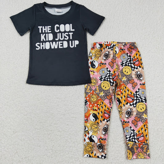 Baby Toddler The Cool Kid Just Showed Up Summer Black Top Shirt Pants Outfit