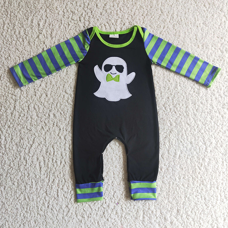 LR0132 Baby Boy Embroidery Halloween Romper