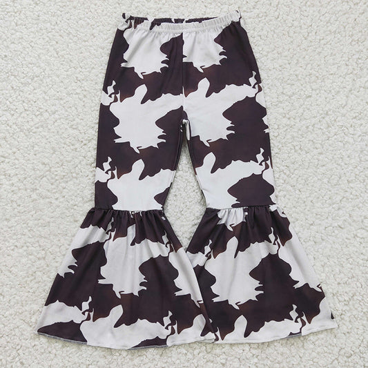 P0056 Baby Girl Cow Print Bell Bottom Pants