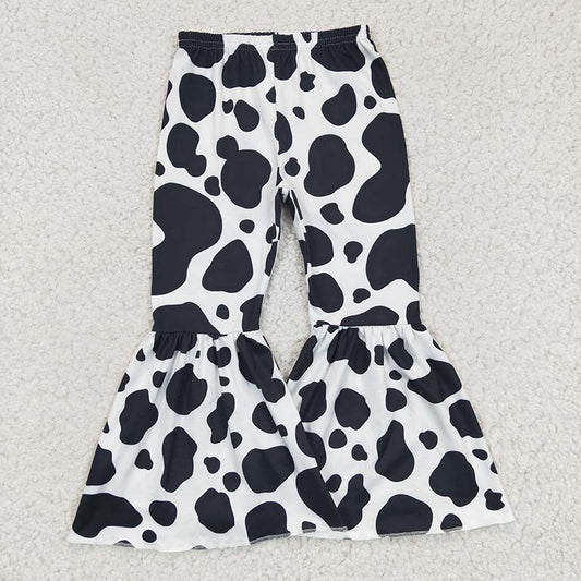 P0041 Baby Girl Cow Print Bell Bottom Pants