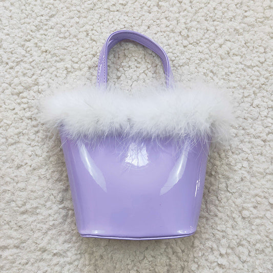 BA0032 Baby Girl Purple Fur Princess Bag