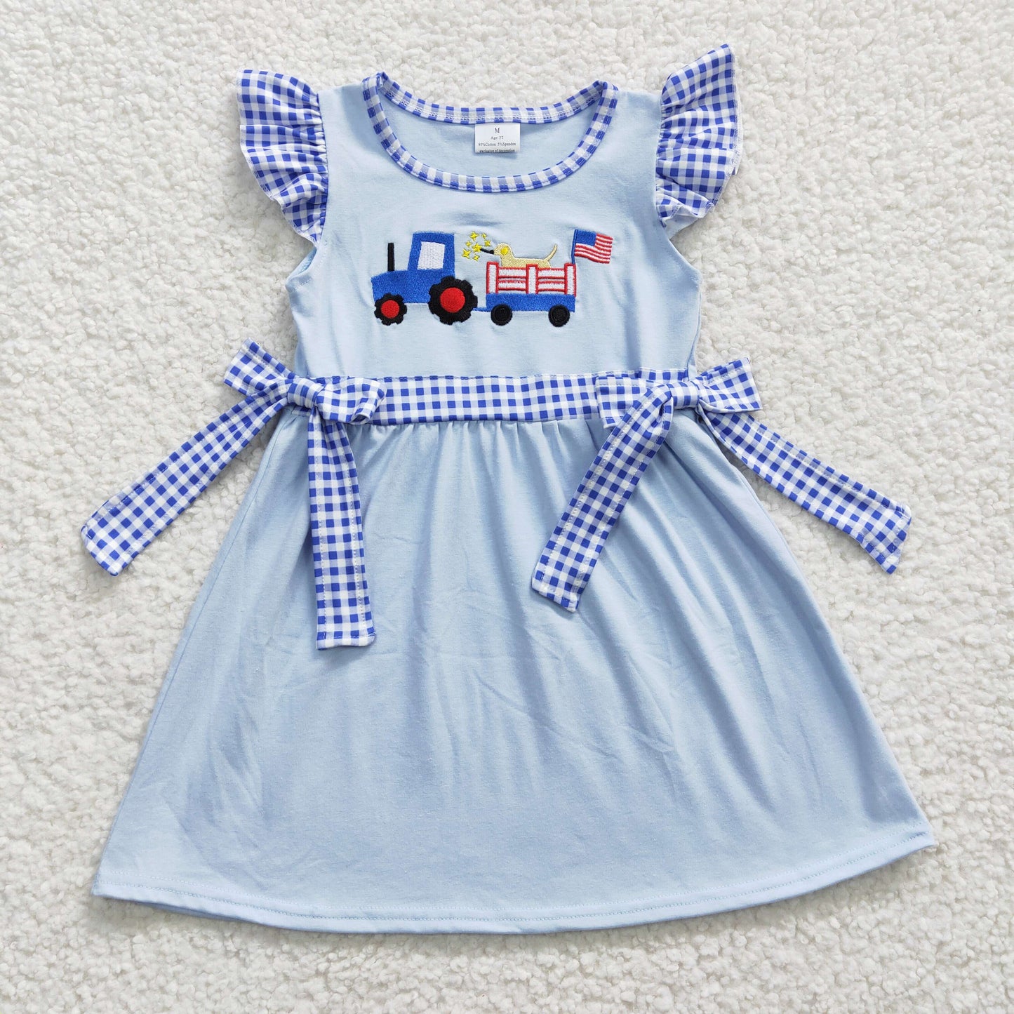 GSD0279 aby Girl July 4th Dog Car Summer Dress