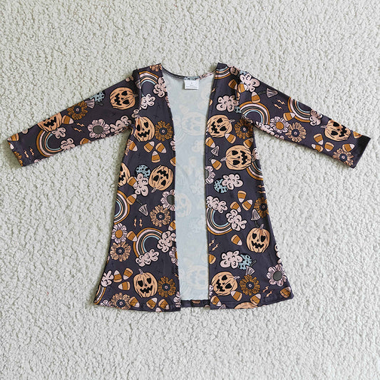 GT0044 Baby Girl Halloween Pumpkin Cardigan Coat