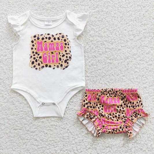 Mama's Girl Summer Leopard Romper Shorts Outfit