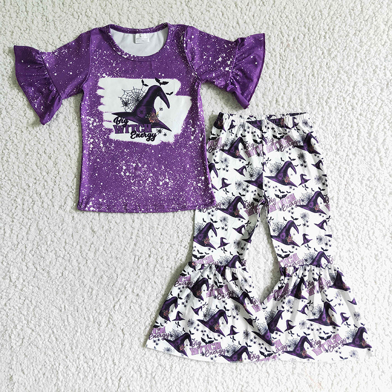 GSPO0094 Halloween Baby Girl Purple Pants Outfit