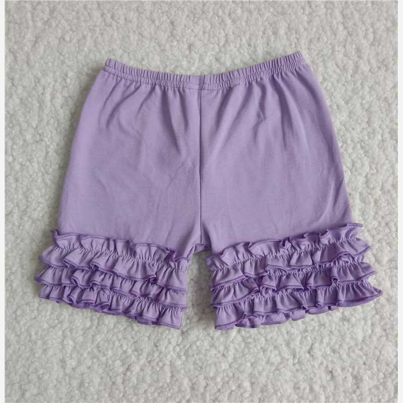 C14-5 Baby Girl Purple ruffle Cotton shorts