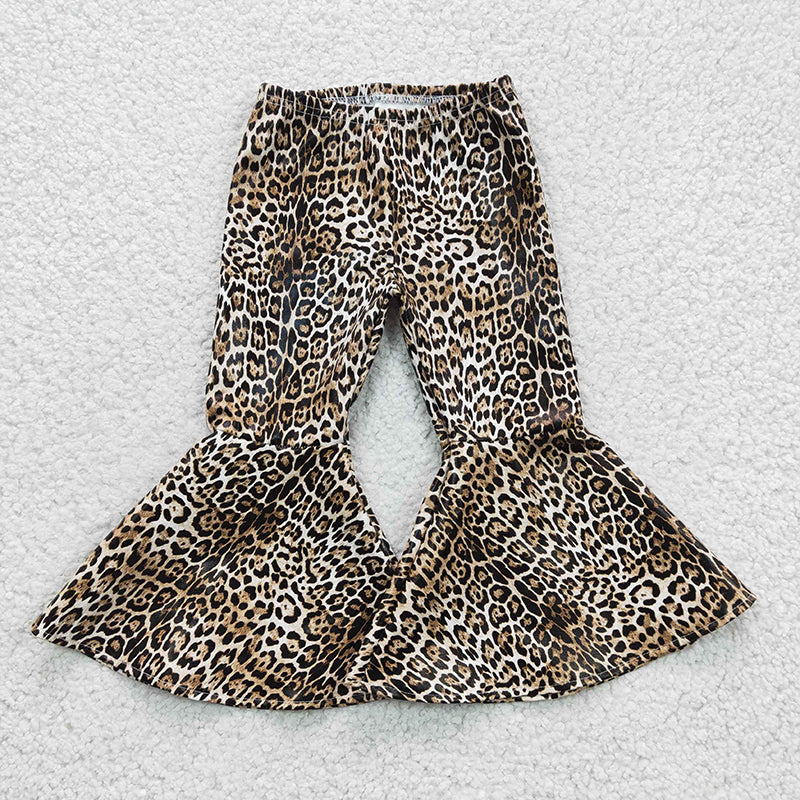 P0050 Baby Girl Leopard Bell Bottom Pants