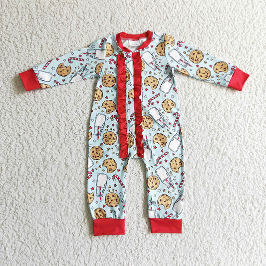 LR0185 Baby Girl Christmas Milk Romper