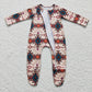 LR0255 Baby Kids Newborn Western Aztec Zipper Romper Footed Coverall