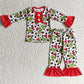 GLP0214 Kids Baby Girl Christmas Cartoon Pajamas Set