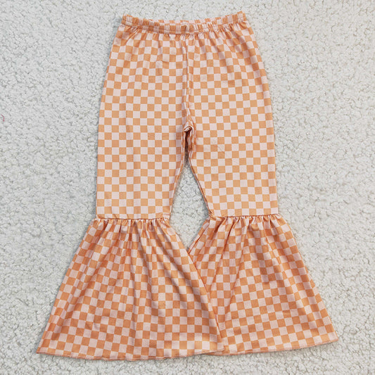 P0057 Baby Girl Plaid Bell Bottom Pants