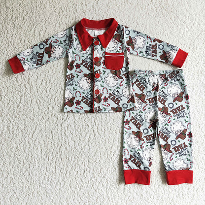 GLP0216 Christmas Santa Baby Girl Pajamas Sleepwear Set