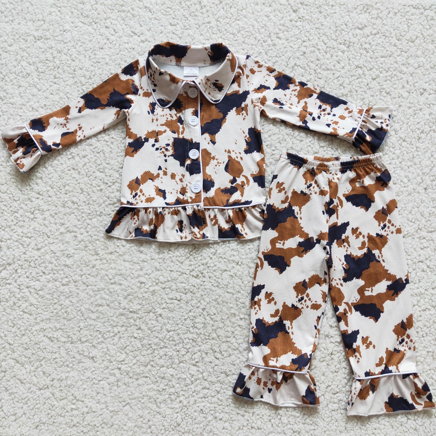 Cowhide Baby Girl Pajamas Outfit
