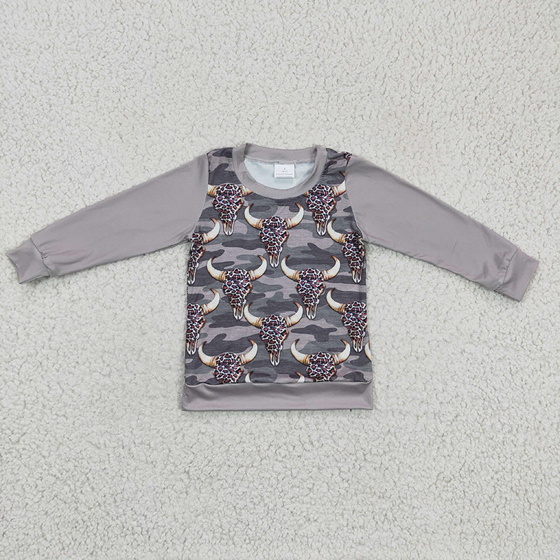 BT0108 Baby Boy Leopard Cow Camo Kids Western Shirt