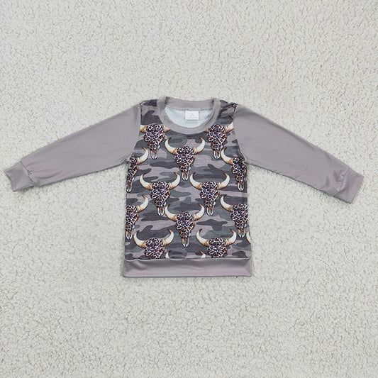 BT0108 Baby Boy Leopard Cow Camo Kids Western Shirt