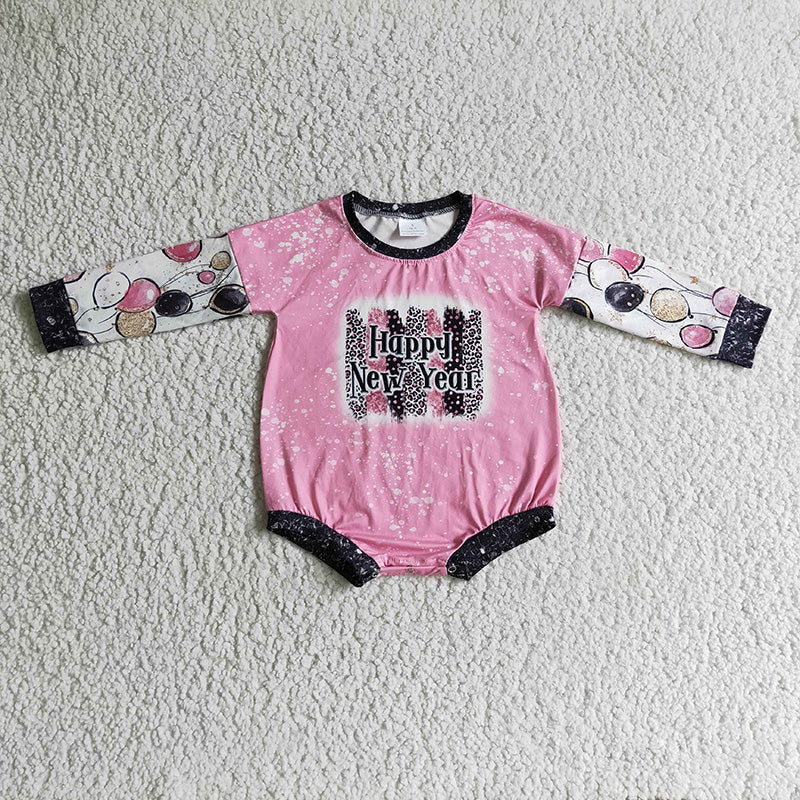 LR0184 Baby Kids Happy New Year Balloon Romper