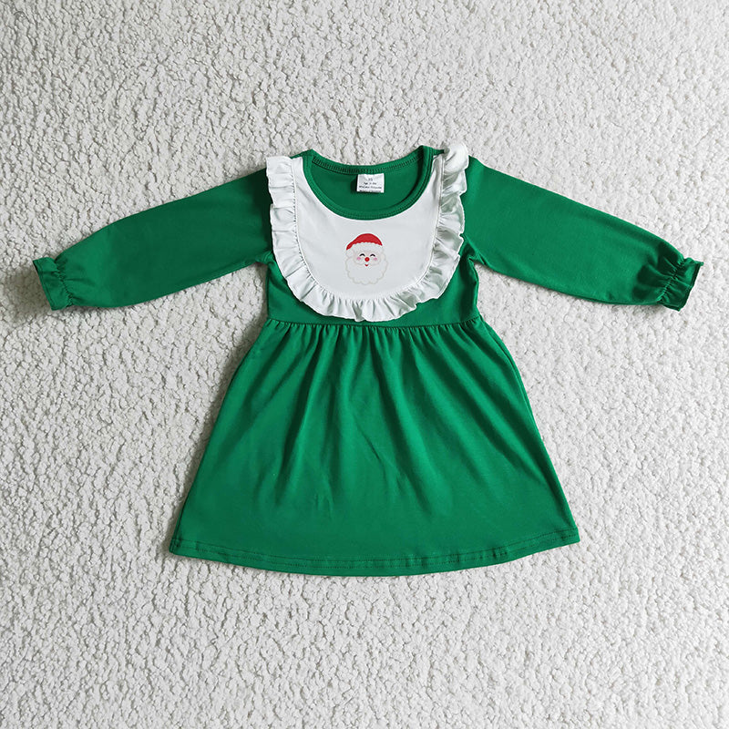 Promotion Baby Girl Christmas Santa Green Twirl Dress