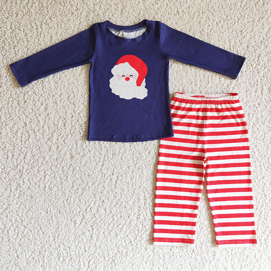 BLP0091 Baby Boy Christmas Santa Striped Pants Outfit