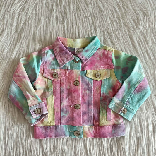 6 A31-1-1 Baby Girl Long Sleeve Denim Jacket Coat