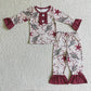 GLP0292 Western Cactus Baby Girl Kids Christmas Lights Pajamas Outfit