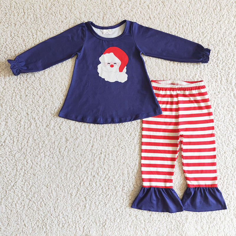 BLP0091 Baby Boy Christmas Santa Striped Pants Outfit