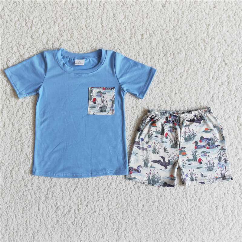 E8-15 Baby Boy Blue Pocket Shorts Outfit