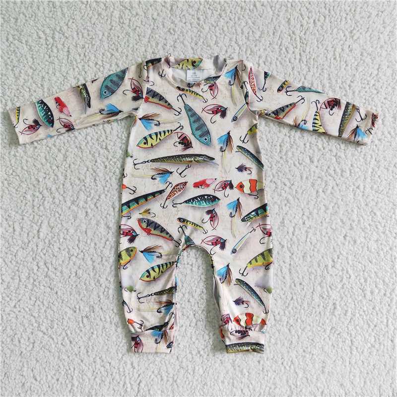 LR0003 Baby Baby Boy Fishing Romper