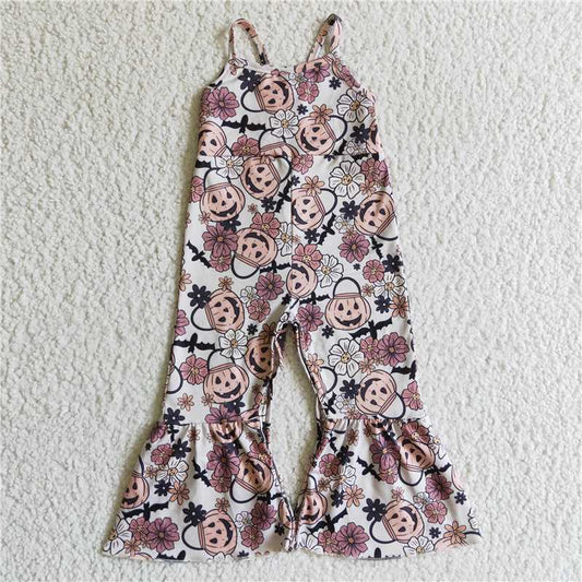 SR0095 Halloween Pumpkin Baby Girl Jumpsuit