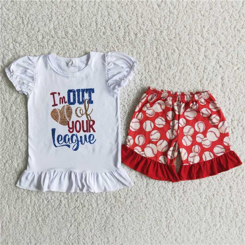 Love Baseball Ruffle Shorts Outfit