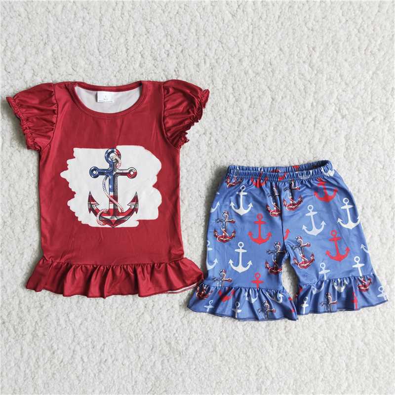 Baby Girl July 4th Anchor Outfit