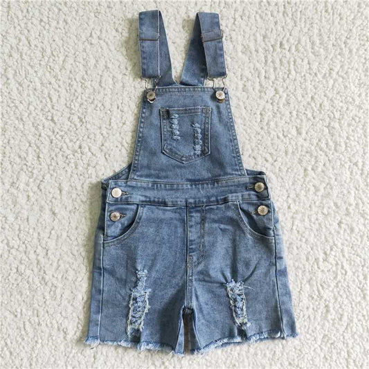 SS0016 Summer Baby Denim Blue Shorts Overalls