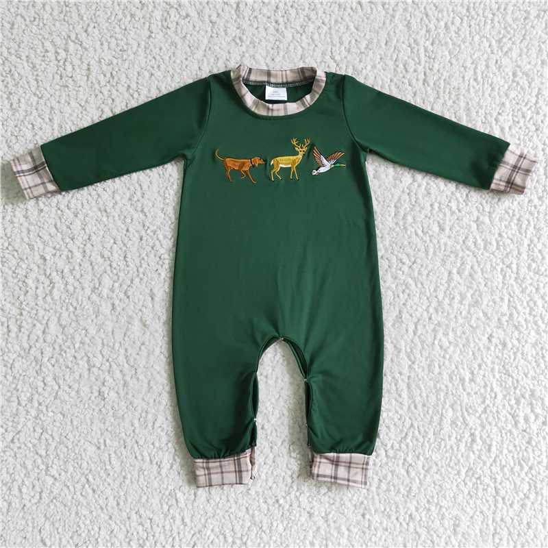 LR0107 Baby Boy Embroidery Christmas Romper