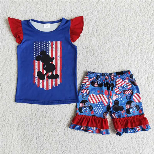 Baby Girl July 4th Blue Outfit