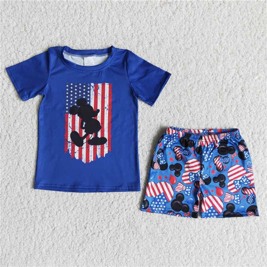 Baby Boy July 4th Blue Outfit