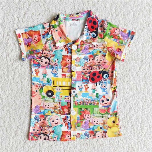 B1-30 Baby Boy Lapel Short Sleeve Shirt