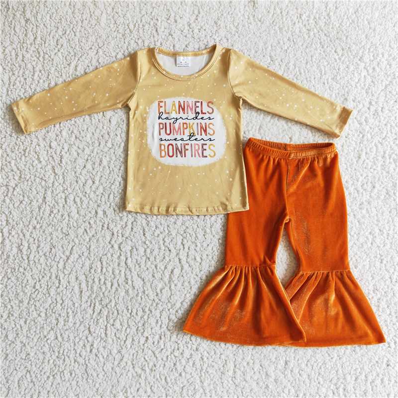 GLP0222 Flannels Pumpkins Bonfires Velvet Outfit