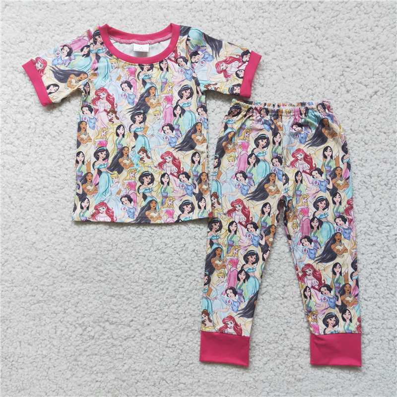 Promotion D2-2 Baby Girl Short Sleeve Pajamas Outfit