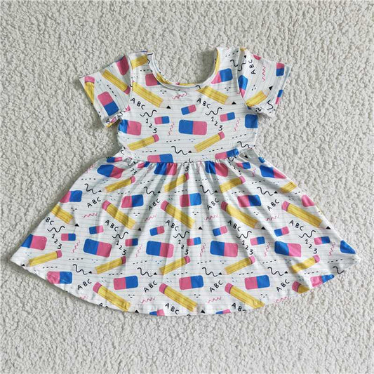 GSD0076 Baby Girl Summer School Pencil Twirl Dress